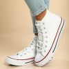 Scarpe E Accessori AMANDA INGROSSO CALZATURE | Sneaker Fashion Alta In Tessuto, Colore Bianco