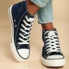 Scarpe E Accessori AMANDA INGROSSO CALZATURE | Sneaker Alta Fashion In Tessuto, Colore Blu Scuro