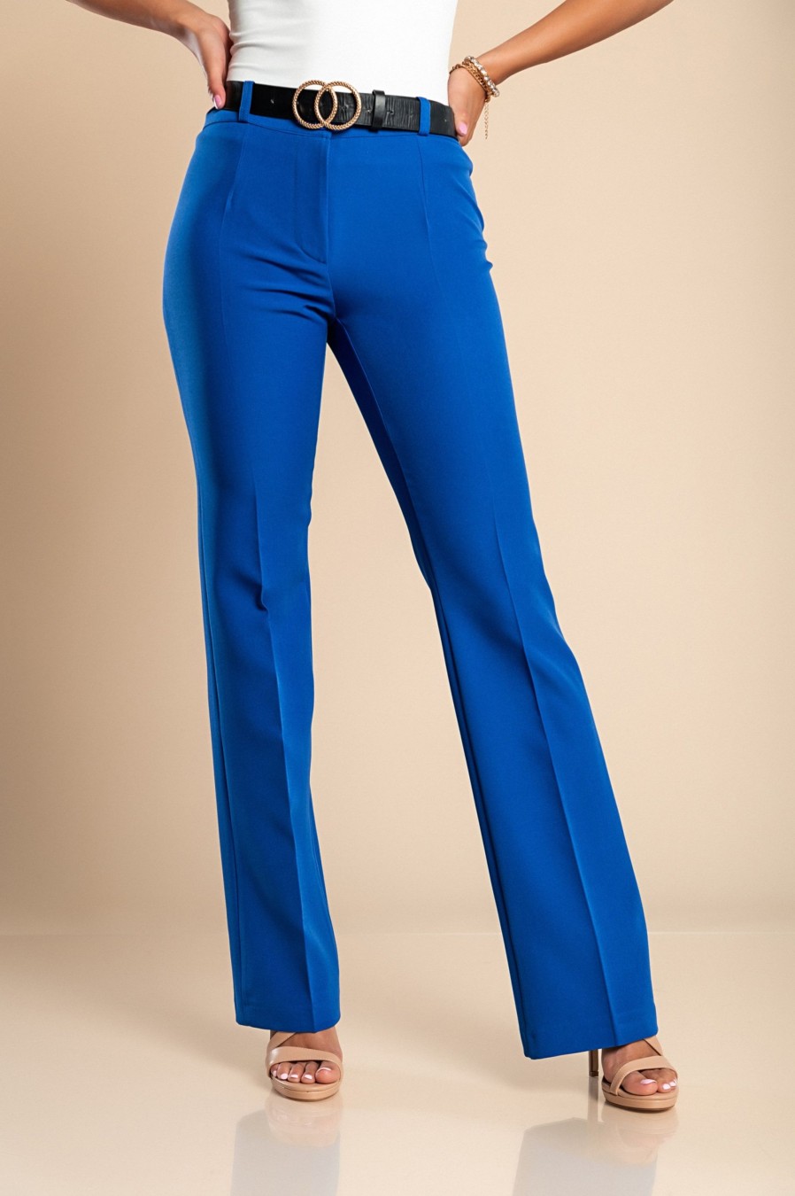 Donna CA.FRA.MA.s.r.l. | Pantaloni Lunghi Eleganti Dal Taglio Dritto, Blu