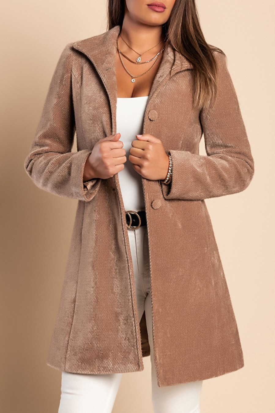 Donna CA.FRA.MA.s.r.l. | Cappotto Elegante Nusca, Color Cammello