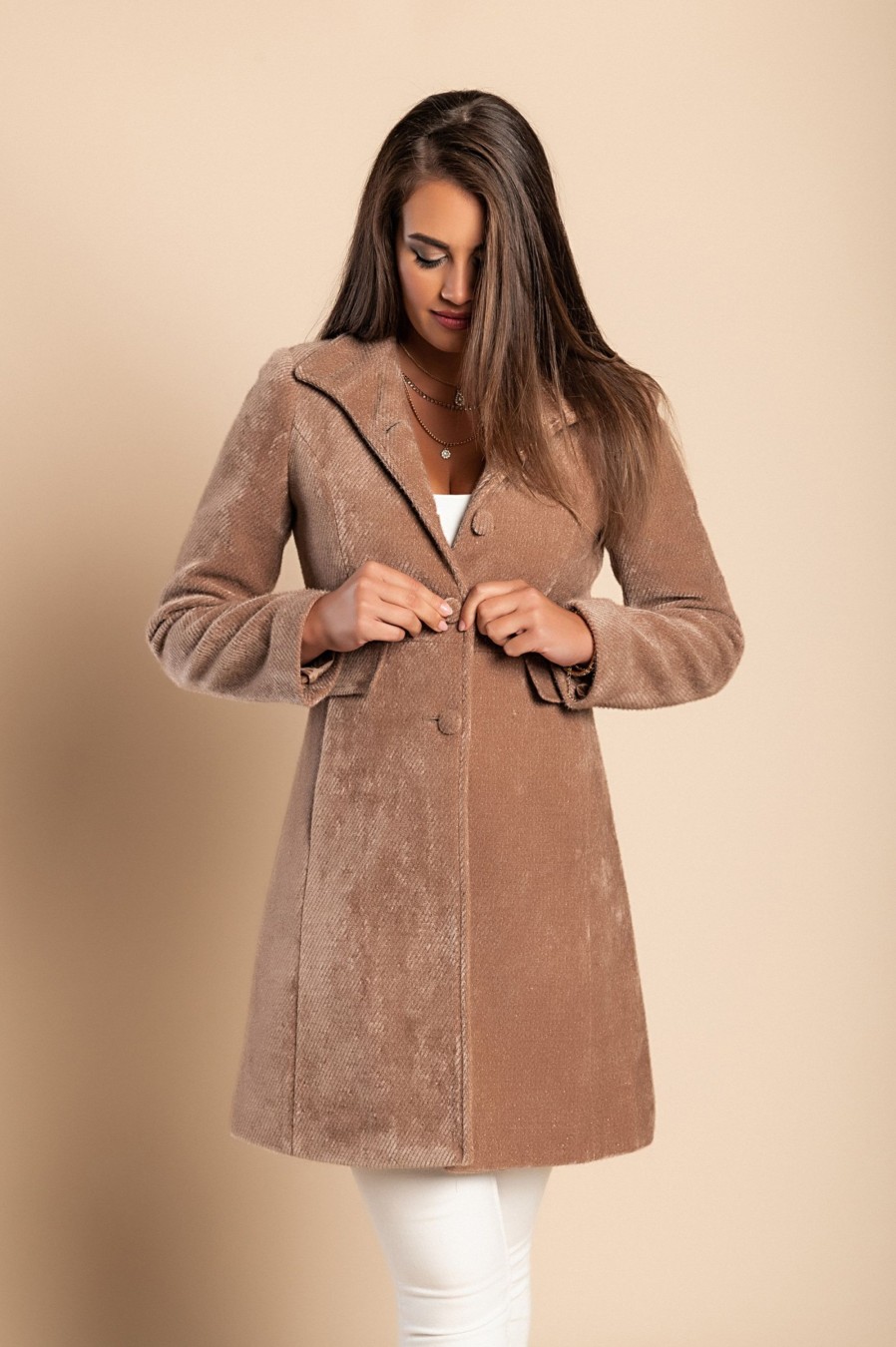 Donna CA.FRA.MA.s.r.l. | Cappotto Elegante Nusca, Color Cammello