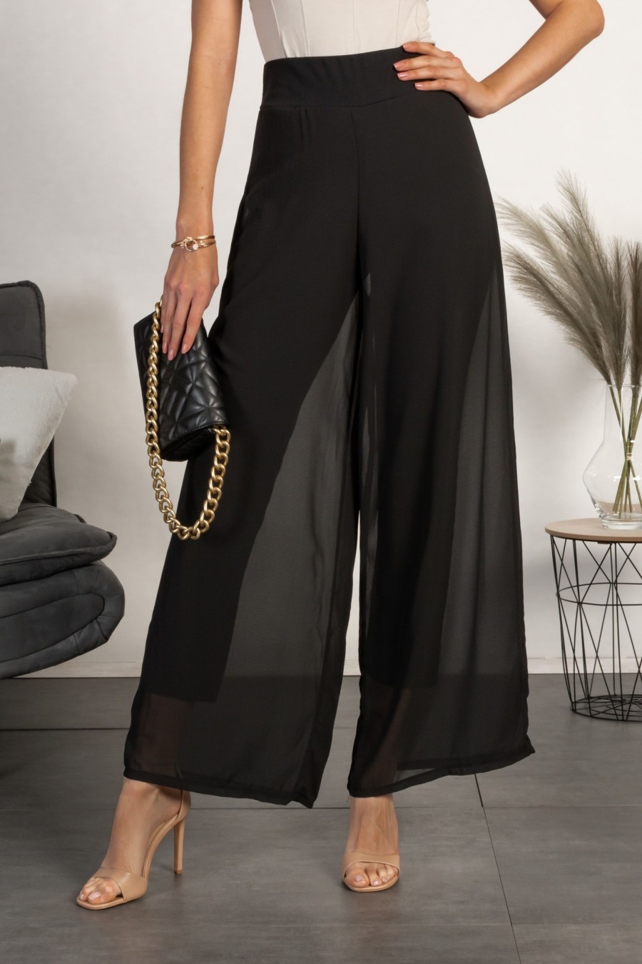 Donna NEO IMAGE | Pantaloni Lunghi Eleganti Veronna, Neri