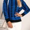 Donna EWOMAN - INTERFASHION SRL | Maglia Con Fantasia Pepita Sanga, Nera E Blu