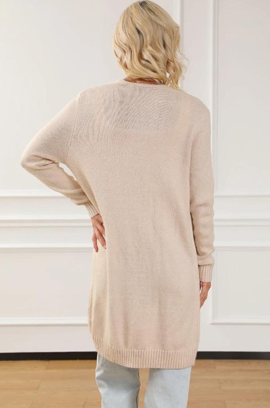 Donna Dear-lover | Cardigan In Maglia Con Tasche, Albicocca