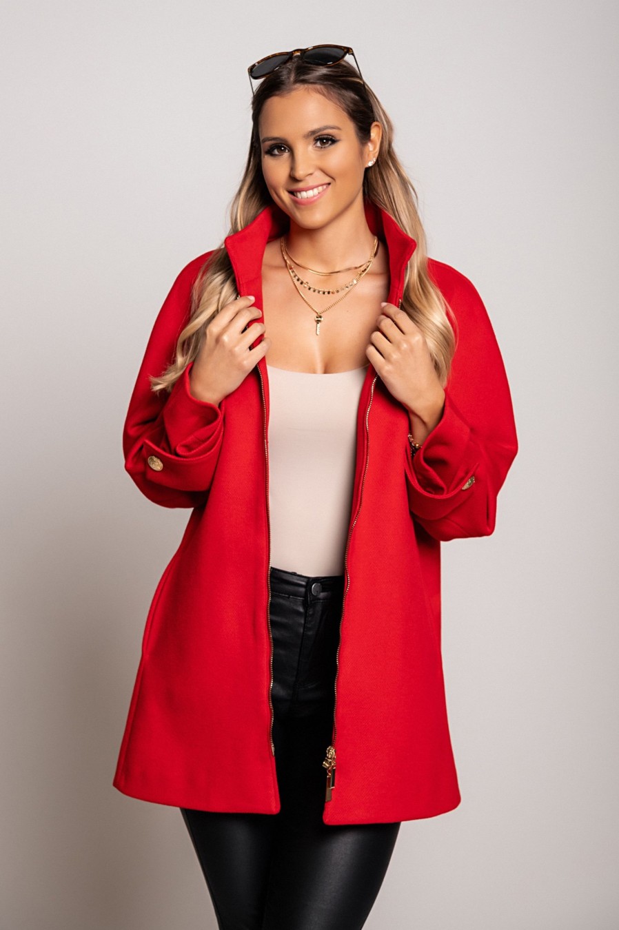 Donna CA.FRA.MA.s.r.l. | Cappotto Elegante Albineya, Rosso