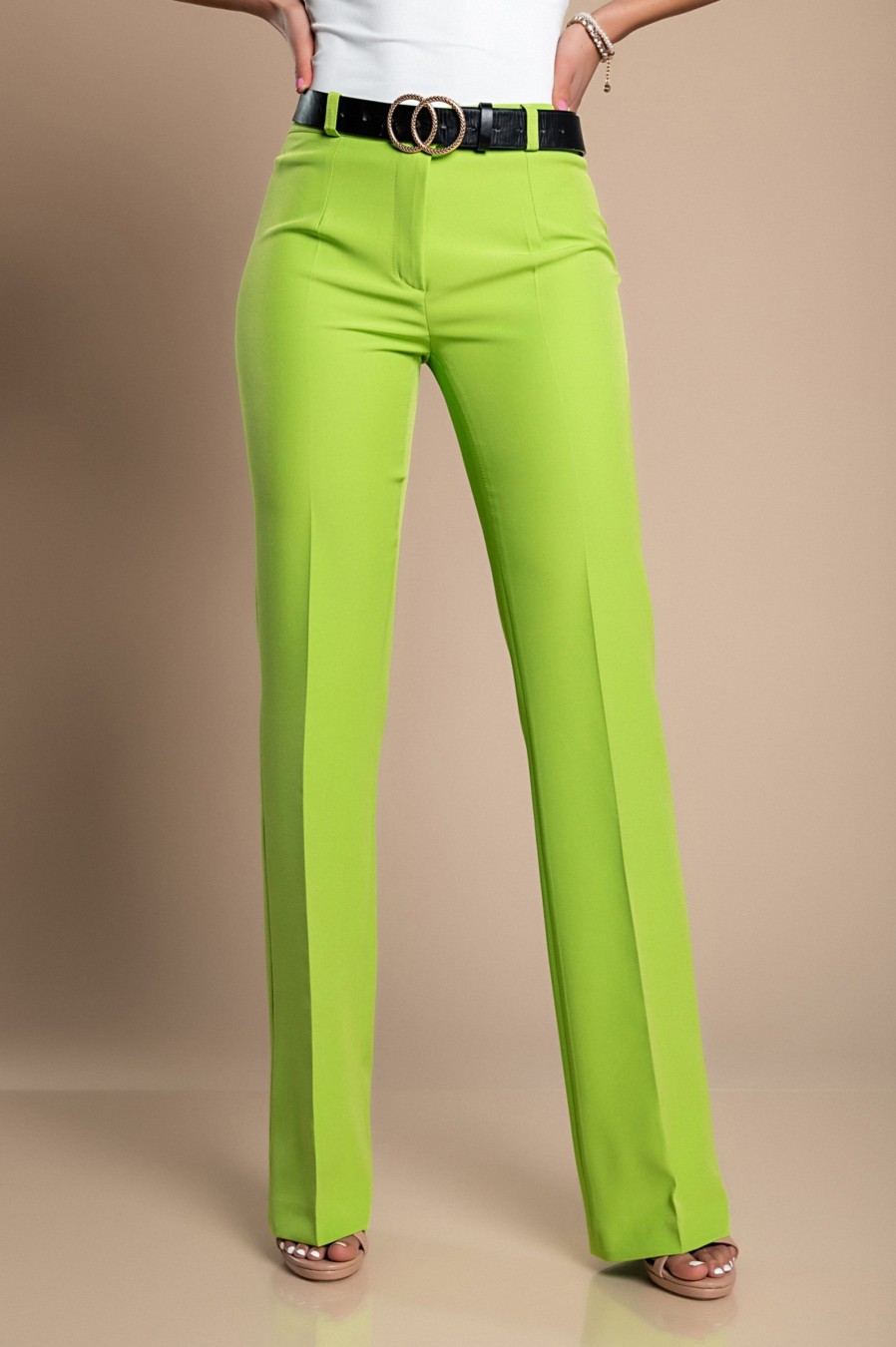 Donna CA.FRA.MA.s.r.l. | Pantaloni Eleganti Dal Taglio Dritto, Verde