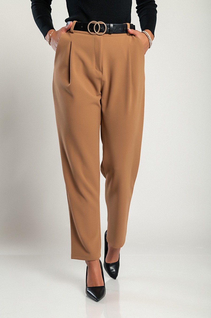 Donna PRONTO MODA ELENE | Pantaloni Lunghi Eleganti Perella, Beige