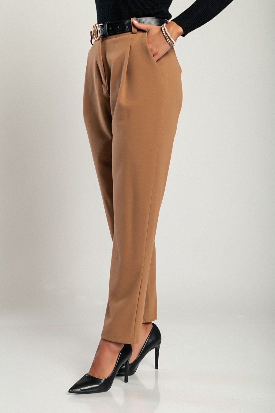 Donna PRONTO MODA ELENE | Pantaloni Lunghi Eleganti Perella, Beige