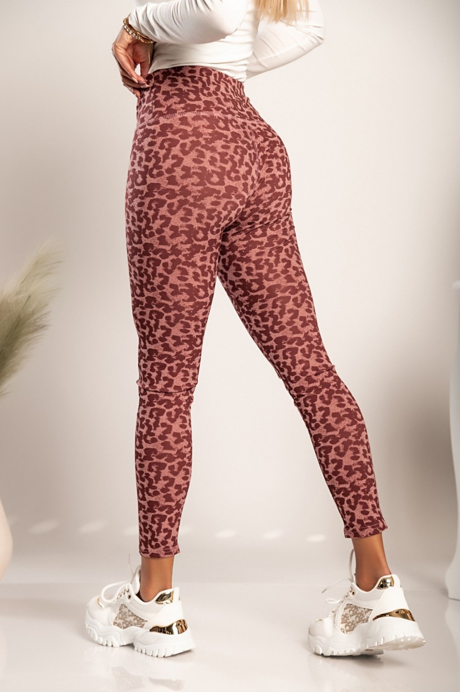 Donna GONDOLA BLU - LIN AIE | Leggings Alla Moda Con Ampia Fascia In Vita Soccia, Rosso