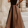 Donna Dear-lover | Elegante Maxi Abito A Pois, Nero