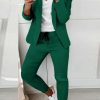 Donna NEO IMAGE | Completo Pantalone E Blazer Elegante Estrena, Verde Chiaro