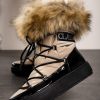 Scarpe E Accessori AMANDA INGROSSO CALZATURE | Stivaletti Con Pelliccia Sintetica Sutera, Nero E Beige