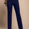 Donna CA.FRA.MA.s.r.l. | Pantaloni Eleganti Lunghi A Gamba Dritta, Blu Scuro