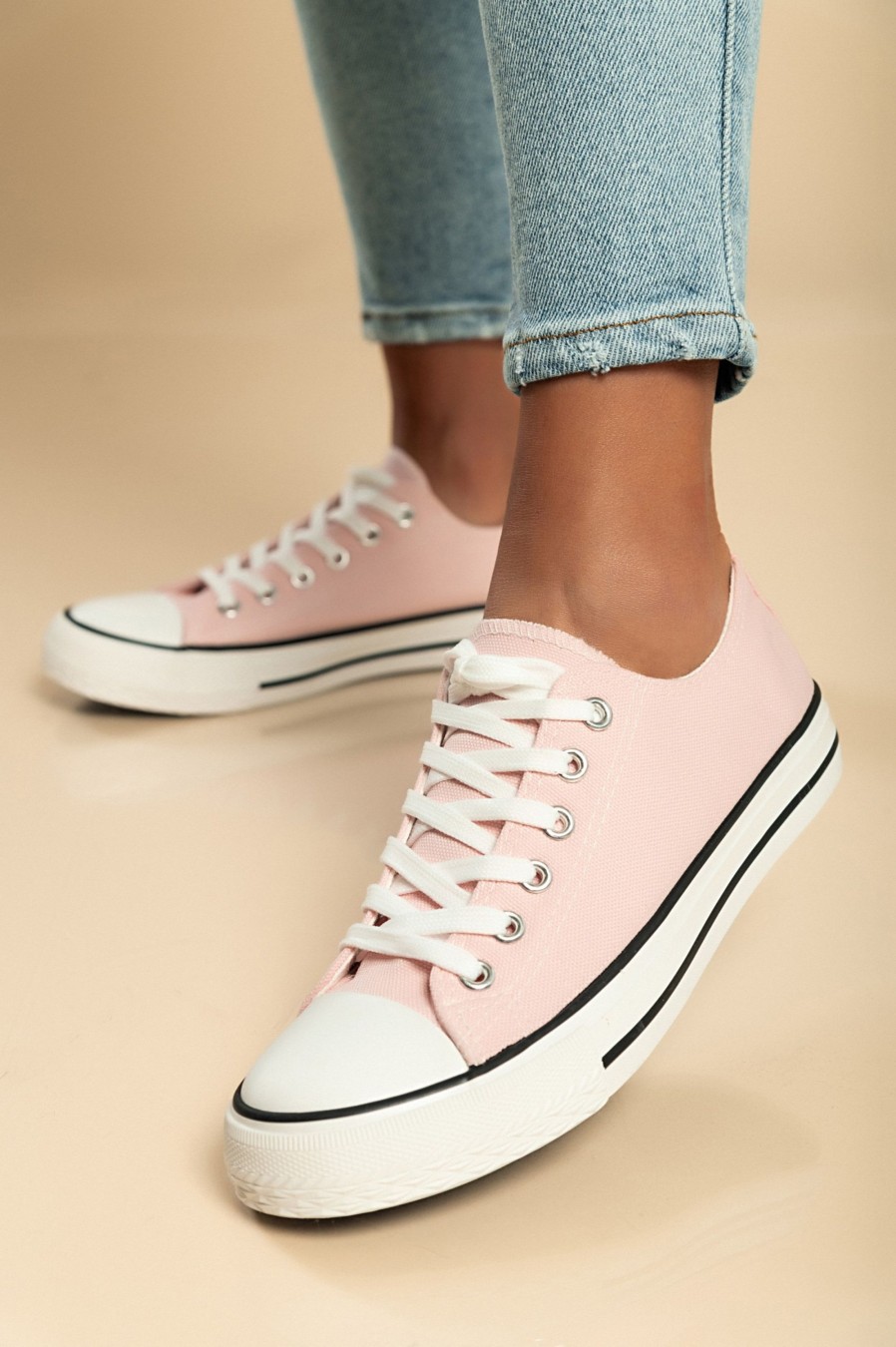 Scarpe E Accessori AMANDA INGROSSO CALZATURE | Sneakers Fashion Realizzate In Tessuto, Rosa Pastello