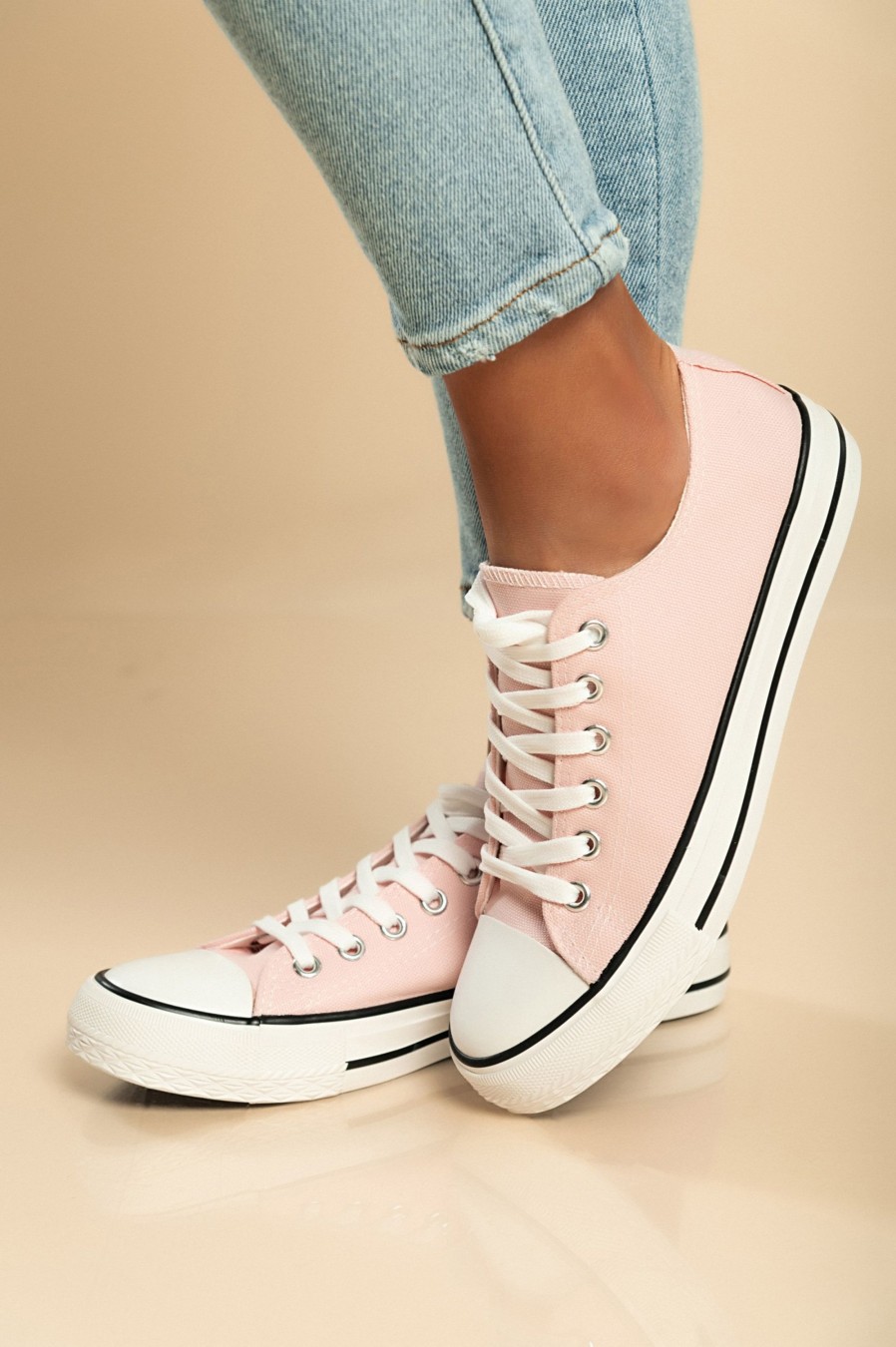 Scarpe E Accessori AMANDA INGROSSO CALZATURE | Sneakers Fashion Realizzate In Tessuto, Rosa Pastello