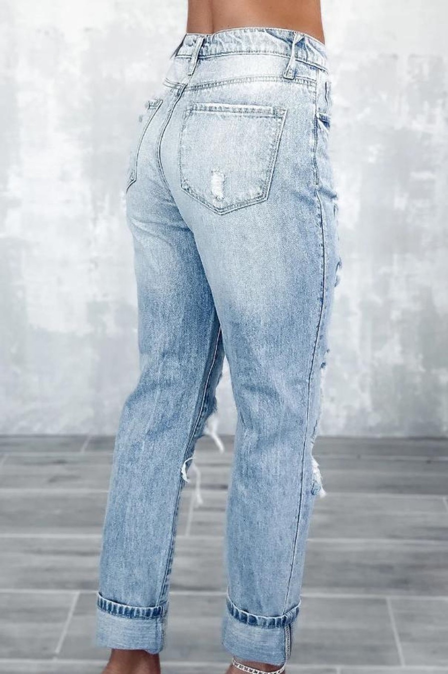 Donna Dear-lover | Jeans Con Dettagli Strappati, Colore Azzurro