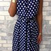 Donna NEO IMAGE | Abito Midi Con Stampa Pois Moulisha, Blu