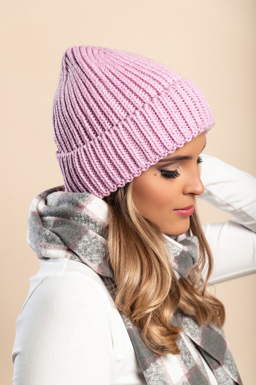 Donna FASHION STYLE SRLS (ANGELA) | Cappello Lavorato A Maglia, Rosa Chiaro