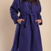 Donna MODA LC | Cappotto Elegante Con Bottoni, Viola