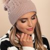 Donna FASHION STYLE SRLS (ANGELA) | Cappello Lavorato A Maglia Con Pompon, Rosa Chiaro