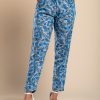 Donna NI TRADE d.o.o | Pantalone Lungo In Cotone Con Fantasia Floreale, Blu