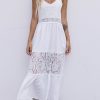 Donna Dear-lover | Abito Midi Con Pizzo, Bianco