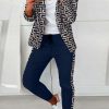 Donna NEO IMAGE | Completo Pantalone E Blazer Con Stampa Nunzia, Blu Scuro