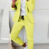 Donna NEO IMAGE | Completo Giacca E Pantaloni Elegante Estrena, Giallo