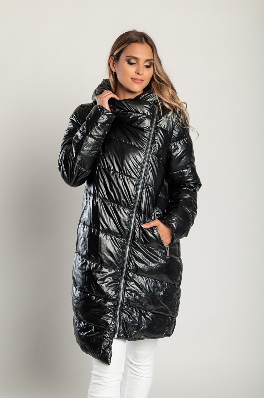 Donna FLY - MYDRESS | Giacca Invernale Lunga Con Cappuccio, 2287, Nera