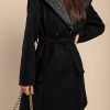 Donna MODA LC | Cappotto Elegante Con Dettagli Trapuntati, Nero