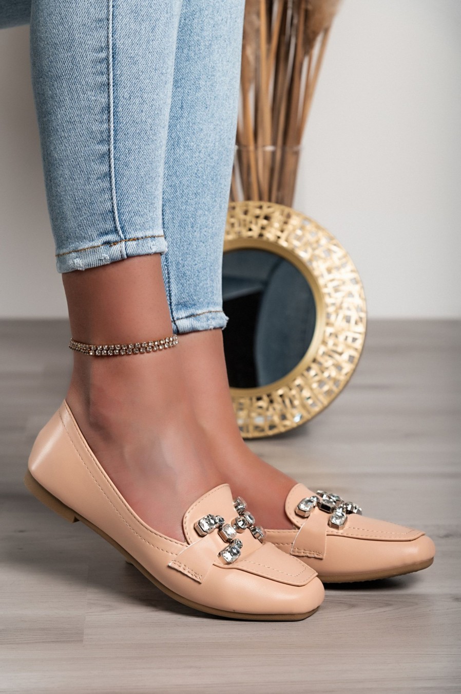 Scarpe E Accessori PATRIZIO ROMA | Elegante Mocassino Con Dettaglio Decorativo, Beige