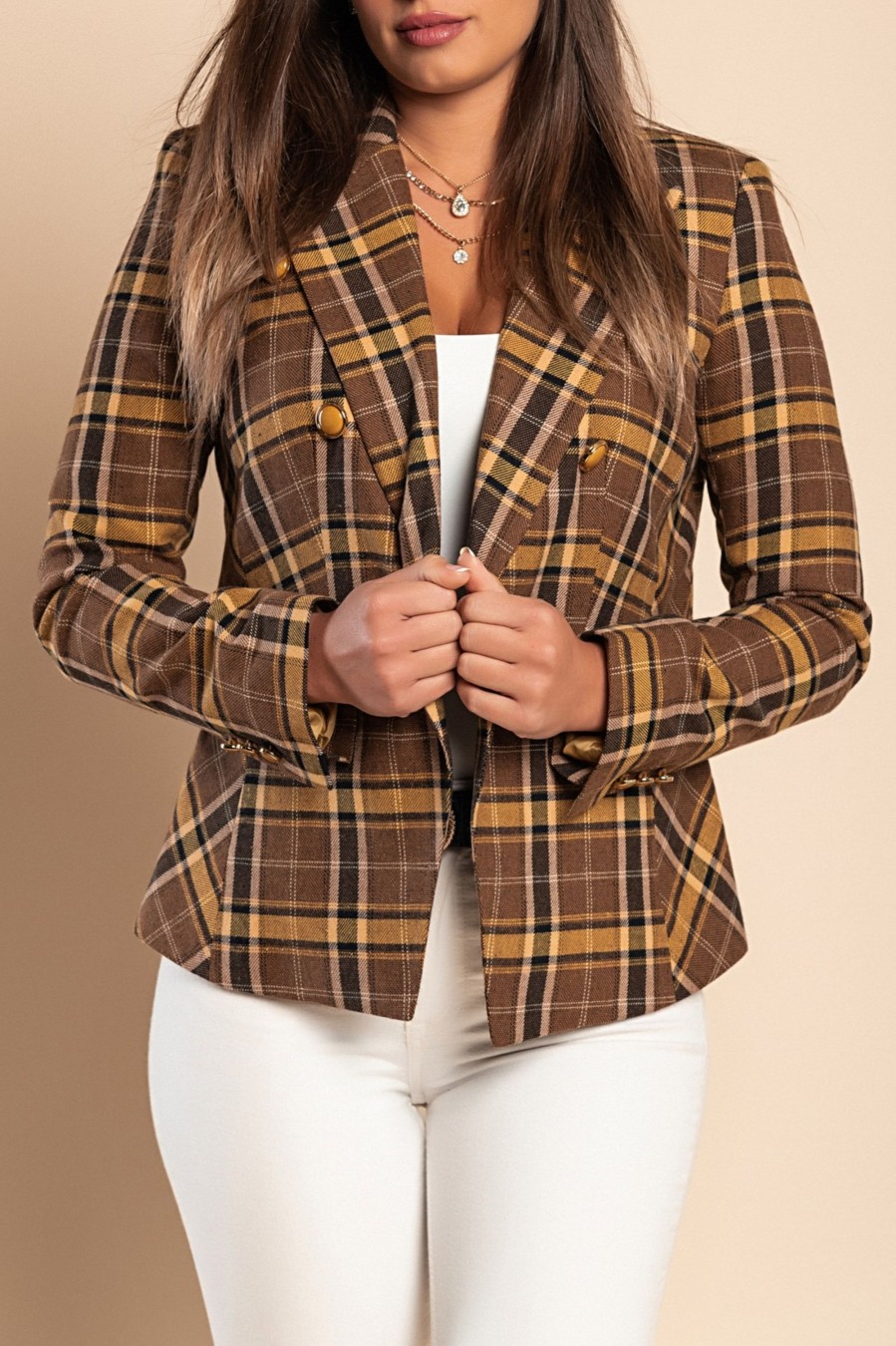 Donna CA.FRA.MA.s.r.l. | Blazer Con Collo Classico Chiarana, Senape