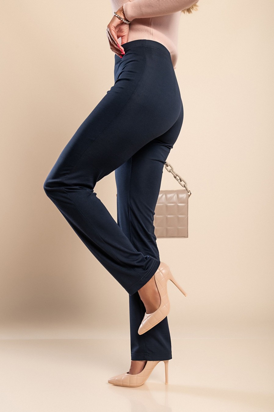 Donna CA.FRA.MA.s.r.l. | Elegante Pantalone Lungo E Dritto Aila, Blu Scuro