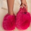 Scarpe E Accessori AMANDA INGROSSO CALZATURE | Pantofole Con Pelliccia Sintetica, Fucsia