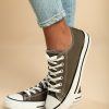 Scarpe E Accessori AMANDA INGROSSO CALZATURE | Sneakers Fashion Realizzate In Tessuto, Verde Militare