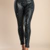 Donna GONDOLA BLU - LIN AIE | Leggings Alla Moda Con Stampa Pelle Di Serpente, Neri