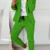 Donna NEO IMAGE | Completo Giacca Pantalone Elegante Estrena, Verde