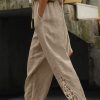 Donna PRONTO MODA ELENE | Pantalone Elegante In Cotone Con Pizzo, Beige