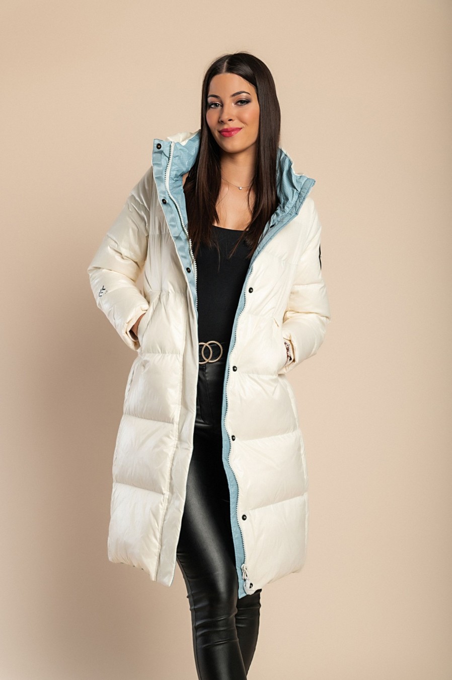 Donna FLY - MYDRESS | Giacca Invernale Lunga Con Cappuccio, Bianca