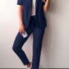 Donna NEO IMAGE | Completo Giacca E Pantaloni A Maniche Corte, Blu Scuro