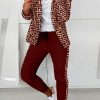 Donna NEO IMAGE | Completo Pantalone Con Stampa Blazer Nunzia, Bordeaux