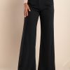 Donna PRONTO MODA ELENE | Elegante Pantalone Lungo Con Cintura Solarina, Nero