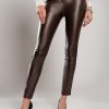 Donna PRONTO MODA ELENE | Pantaloni Skinny In Ecopelle Roda, Marrone