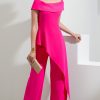 Donna PRONTO MODA ELENE | Elegante Set Composto Da Top E Pantaloni Asimmetrici, Fucsia