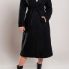 Donna PRONTO MODA ELENE | Elegante Cappotto Lungo Con Bottoni, Nero