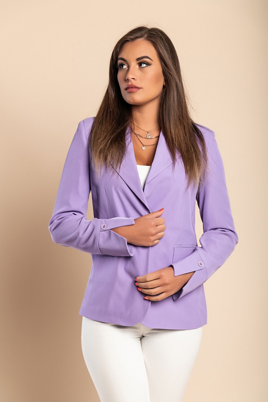 Donna CA.FRA.MA.s.r.l. | Blazer Con Collo Classico, Lilla