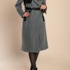 Donna MODA LC | Cappotto Elegante Con Dettagli In Ecopelle, Grigio