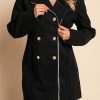 Donna PRONTO MODA ELENE | Cappotto Elegante Con Bottoni E Cerniera, Nero