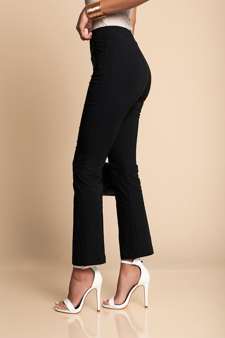 Donna CA.FRA.MA.s.r.l. | Pantalone Lungo Elegante Con Pantalone A Zampa, Nero