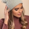 Donna FASHION STYLE SRLS (ANGELA) | Cappello Lavorato A Maglia Con Pompon, Grigio Chiaro